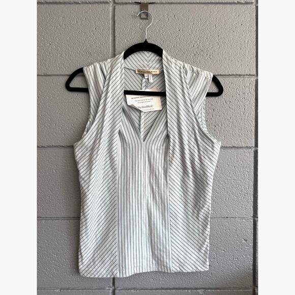 Vintage Y2K Womens Balenciaga Striped Chevron Tank Top sz 44 Designer Streetwear - Picture 1 of 3